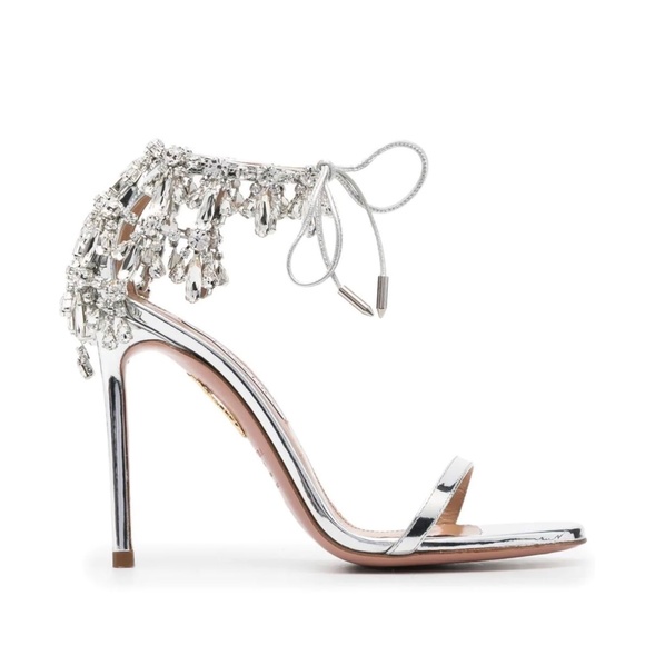 Aquazzura Silver Moonwalk Stiletto Sandals Heels / Current Season EU40/U… - Picture 12 of 16